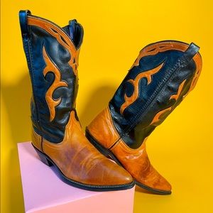 VINTAGE Cutout Cowboy Boots